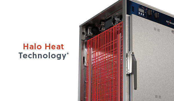 Halo heat technology rendering in a Cook & Hold oven
