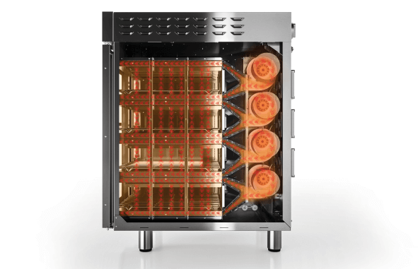 Side view graphic of a Vector multi-cook oven